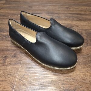 Charix Black Leather Slip On Shoes 39.5 9